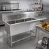 Thumbnail image #2 for John Boos Pro-Bowl 3-Compartment Sink with Right Drainboard, 18 x 24 x 12 Bowls, 14-Gauge 300 Series Stainless Steel