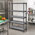 Thumbnail image #2 for Cambro Camshelving® Basics Plus 24-Inch x 36-Inch 5-Shelf Solid Shelf Kit, Brushed Graphite