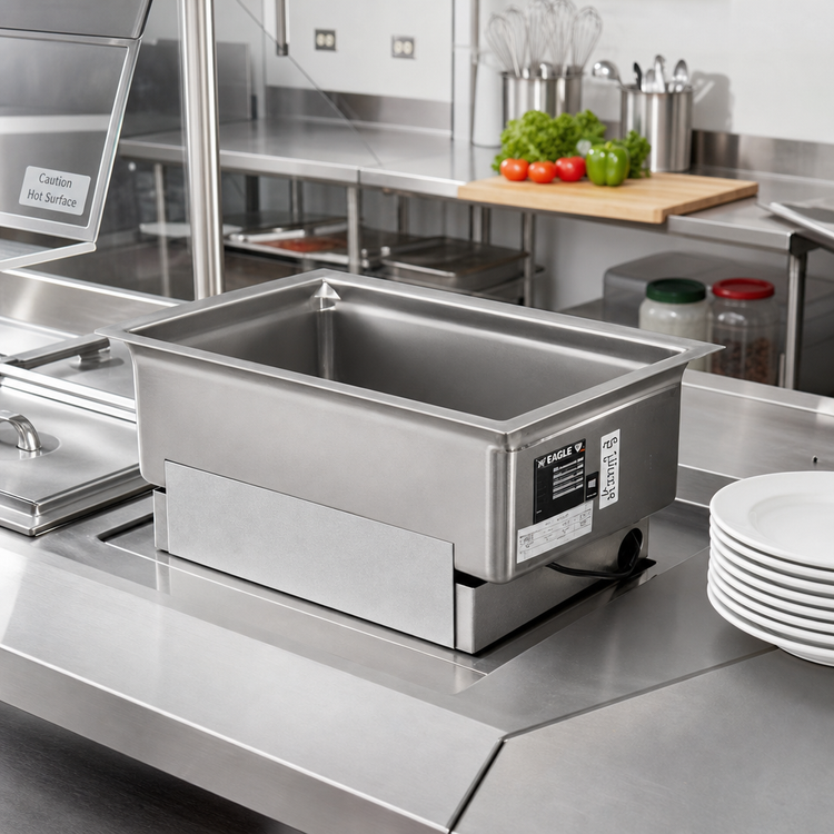 Product image #2 for Eagle Group Built-In Electric Rectangular Hot Well Food Warmer, 12 x 20 Pan Opening, Wet/Dry, Bottom Mount