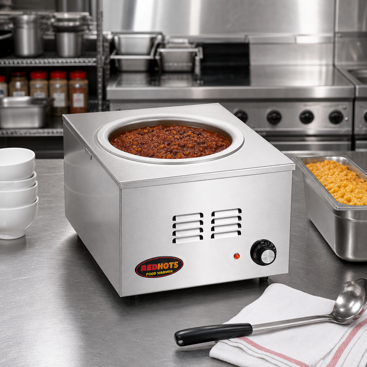 Product image #2 for RedHots Countertop Electric Food Warmer with 7 Quart Round Pan, Wet/Dry Operation, 120V
