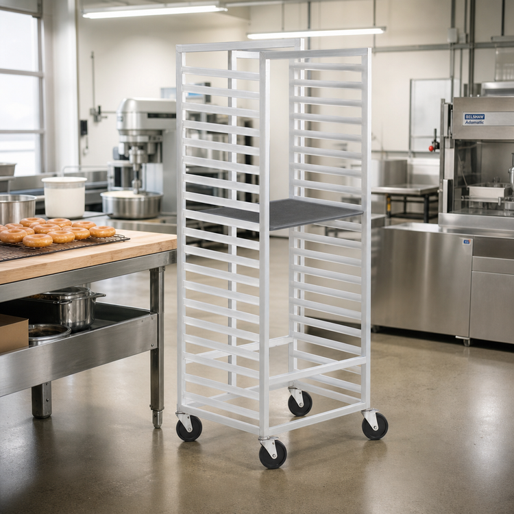 Product image #2 for Mobile Aluminum Donut Screen Rack for 23" x 23" Screens, 20-Screen Capacity
