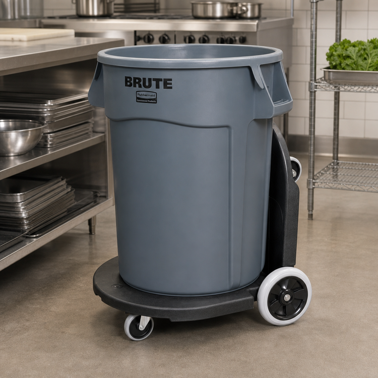Product image #2 for Rubbermaid Commercial BRUTE Heavy-Duty Tandem Trash Can Dolly for 20, 32, 44 and 55 Gallon Containers