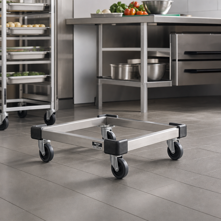 Product image #2 for Metro D2124SCB Stainless Steel Truck Dolly Frame — 24 Inches W x 21 Inches D (Corner Bumpers, Made-to-Order)