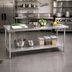 Thumbnail image #2 for Advance Tabco 120 Inch x 48 Inch 14-Gauge 304 Stainless Steel Work Table with Adjustable Galvanized Undershelf