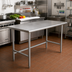 Thumbnail image #2 for Advance Tabco 48 Inch x 24 Inch 16 Gauge 430 Stainless Steel Open Base Work Table with 1-1/2 Inch Rear Up-Turn