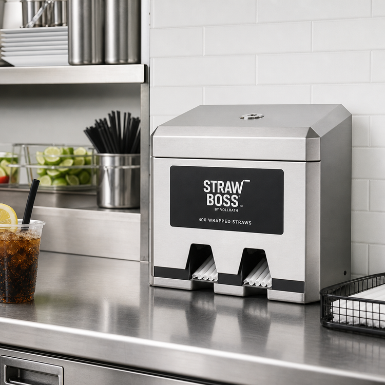 Product image #2 for Vollrath Straw Boss® Double-Sided Wrapped Straw Dispenser, Stainless Steel, 400 Capacity