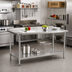 Thumbnail image #2 for Eagle Budget Series 48 x 36 Inch Stainless Steel Work Table with Rear Upturn and Adjustable Undershelf