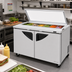 Thumbnail image #2 for Turbo Air Super Deluxe Stainless Steel Two-Section Sandwich/Salad Prep Table with Glass Lid, 48-1/4 Inch, 12-Pan