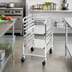 Thumbnail image #2 for Winco Mobile Half-Height Aluminum Sheet Pan Rack, 10 Full-Size or 20 Half-Size Pan Capacity