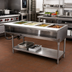 Thumbnail image #2 for Advance Tabco Triumph (Supreme) 4-Well Propane Gas Water Bath Hot Food Table with Cutting Board and Undershelf