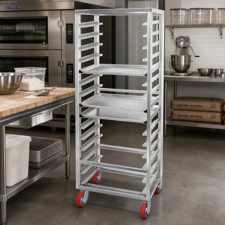 Product image #2 for Channel Manufacturing Lifetime Tough Extra Heavy-Duty Side-Load Aluminum Bun Pan Rack, 30 Full-Size Pan Capacity, 29 x 18 x 70 Inches