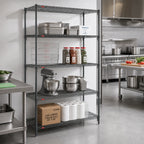 Thumbnail image #9 for Metro Super Erecta A326K3 Stationary 4-Shelf Wire Shelving Starter Unit, 30"W x 18"D x 63"H, Green Epoxy-Coated