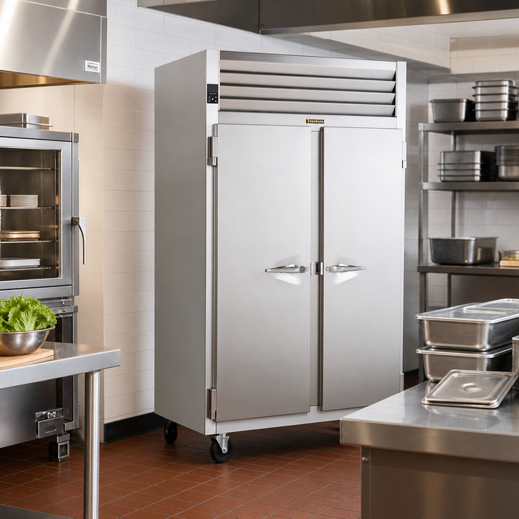 Product image #2 for Traulsen Spec-Line RHF232WP-FHS Two-Section Pass-Thru Heated Holding Cabinet, Full-Height Solid Doors, Standard Depth, Adjustable Legs