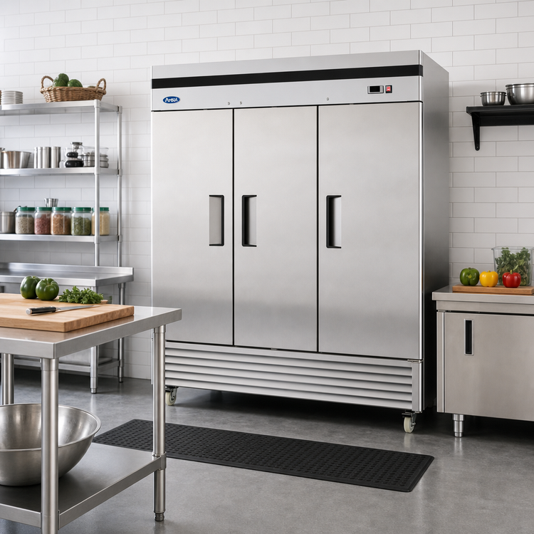 Product image #2 for Atosa 3-Section Bottom-Mount Reach-In Freezer with Solid Locking Doors