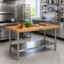 Thumbnail image #2 for John Boos SNS09-X 60-Inch x 30-Inch Wood Top Work Table with Stainless Steel Legs and Adjustable Undershelf