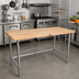 Thumbnail image #2 for John Boos SNB03 60 x 24 Inch Wood Top Work Table with Stainless Steel Base and Bracing