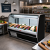 Thumbnail image #2 for Howard-McCray 74-Inch Remote Curved Glass Fish/Poultry Service Case, Stainless Steel, LED Lighting