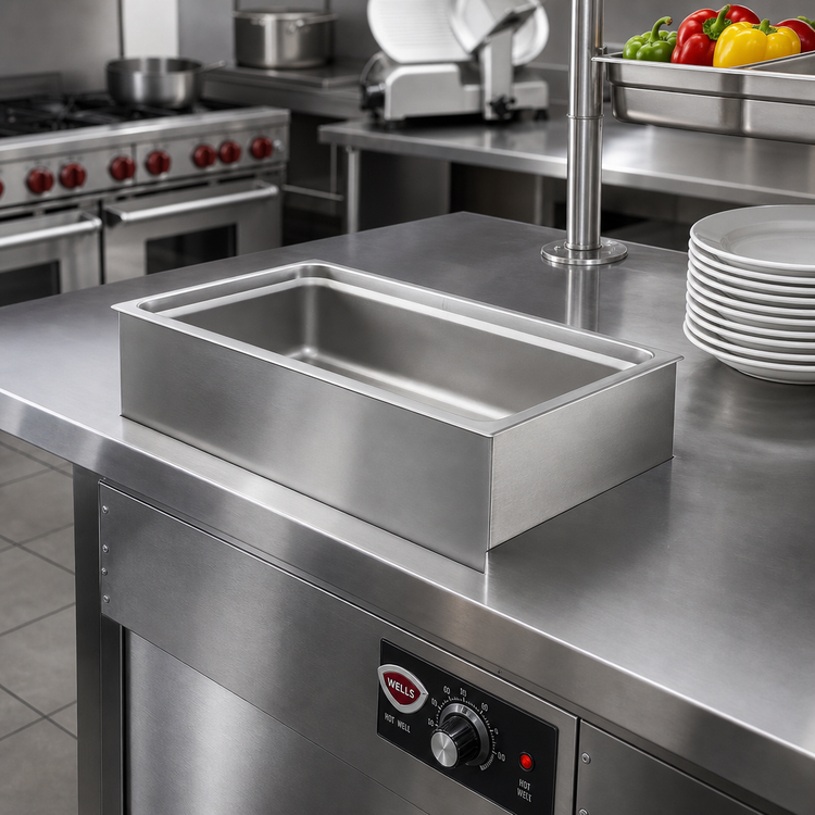 Product image #2 for Wells Built-In Electric Hot Well Food Warmer, 12" x 20" Pan Opening, Wet/Dry Operation, Bottom Mount