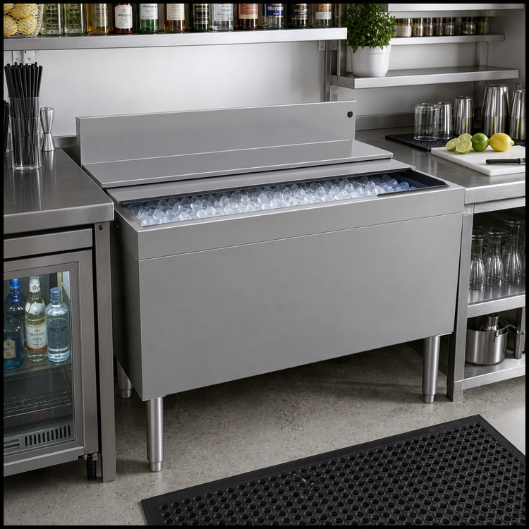 Product image #2 for Glastender Extra Deep 42-Inch W x 24-Inch D Underbar Ice Bin with 10-Circuit Cold Plate