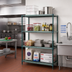 Thumbnail image #2 for 4-Tier Stationary Wire Plastic Mat Shelving Unit, 60 x 24 x 74 Inches, Green