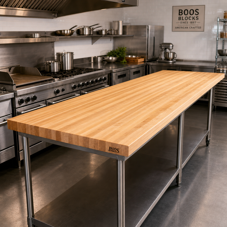 Product image #2 for John Boos Boos Block Edge Grain Maple Kitchen Countertop, 132 x 32 x 1-1/2 Inch, Oil Finish