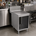 Thumbnail image #2 for Advance Tabco Prestige Supreme 24-Inch Open Front Stainless Steel Underbar Drainboard Cabinet with 7-Inch Backsplash