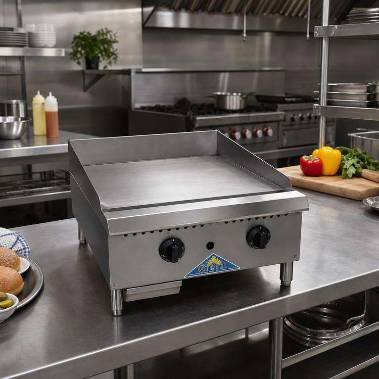 Product image #2 for Comstock-Castle 24-Inch Countertop Gas Griddle with 1-Inch Smooth Steel Plate