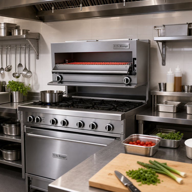 Product image #2 for US Range U Series 35-1/2-Inch Gas Infrared Salamander Broiler for 36-Inch Restaurant Ranges