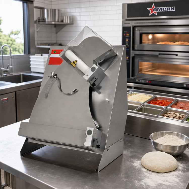 Product image #2 for Omcan Automatic Electric Pizza Moulder with 15.75-Inch Max Roller Width, 0.5 HP, 110V