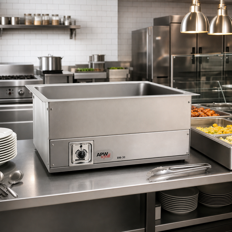 Product image #2 for APW Wyott BM-30 Built-In Bottom-Mount Electric Hot Food Well, Single 12 x 20 Pan
