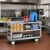 Thumbnail image #2 for FWE Queen Mary Utility Cart, 3-Shelf Stainless Steel Banquet Cart, 62 Inch Wide