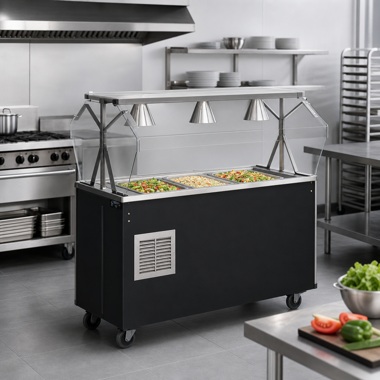 Product image #2 for Vollrath 2-Series Affordable Portable Refrigerated Mobile Cold Food Pan Buffet Station, 3-Pan
