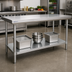 Thumbnail image #2 for Advance Tabco Galvanized 54 x 18 Inch Work Table Undershelf for 60 x 24 Inch Tables