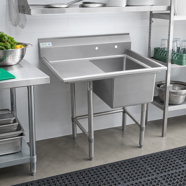 Product image #2 for Economy Single Compartment Stainless Steel Sink with Left Drainboard