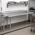 Thumbnail image #2 for Straight Clean Dishtable with 9-Inch Backsplash, 72 x 30 Inches, 16-Gauge 304 Stainless Steel