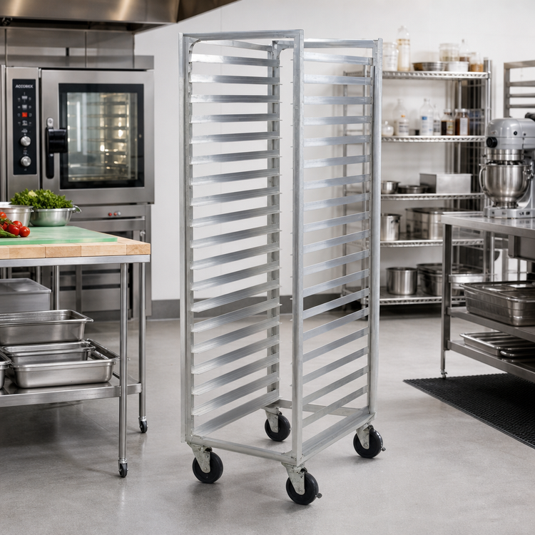 Product image #2 for Carter-Hoffmann O8640 Double-Width Fixed-Angle Aluminum Pan Rack for 40 18 x 26 Trays