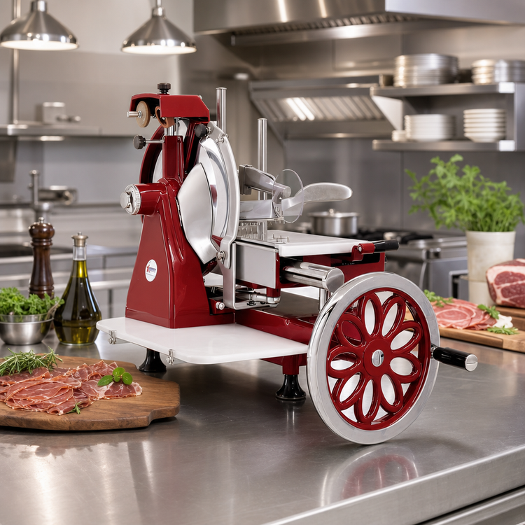 Product image #2 for Volano Trento Manual Flywheel Meat Slicer with 14-9/16-Inch Carbon Steel Blade