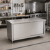 Thumbnail image #2 for John Boos 72 x 36-Inch 16-Gauge Stainless Steel Flat Top Enclosed Work Table with Cabinet Base and Sliding Doors