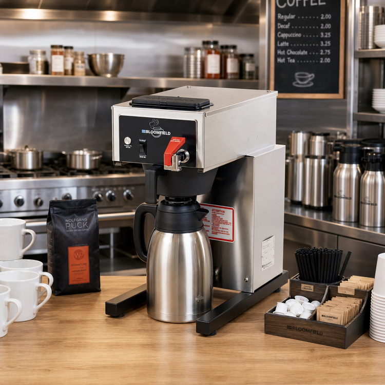 Product image #2 for Bloomfield Gourmet 1000 Automatic Airpot Thermal Coffee Brewer with Hot Water Faucet, 120V
