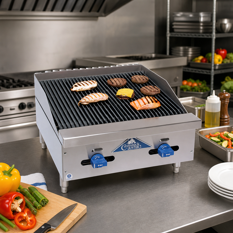 Product image #2 for Comstock-Castle FHP24-2RB Countertop Gas Radiant Char-Broiler, 24" x 21" Cooking Surface