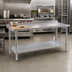 Thumbnail image #2 for Eagle Budget Series Stainless Steel Work Table with Rear Upturn and Adjustable Undershelf, 120 x 30 Inches