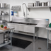 Thumbnail image #2 for BK Resources Three-Compartment Stainless Steel Sink with Right Drainboard, 74-1/2-Inch Wide, 18 x 18 x 12 Bowls