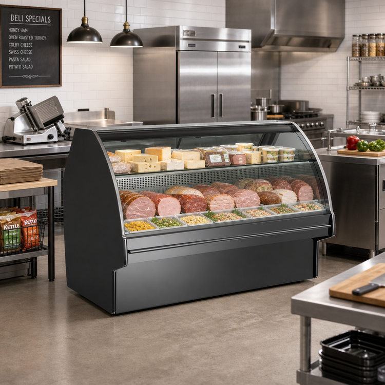 Product image #2 for Fusion® GLDS5R Full-Service Self-Contained Refrigerated Single-Deck Deli Merchandiser, 62-7/8 Inch Wide