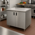 Thumbnail image #2 for Advance Tabco Special Value Economy Enclosed Work Table with Cabinet Base, 36 x 30 Inches, 304 Stainless Steel Top