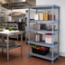 Thumbnail image #2 for Quantum Millenia Gray Polymer Stationary Starter Shelving Unit with 4 Open Grid Shelves, 36 x 24 x 62 Inches
