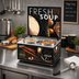 Thumbnail image #2 for Vollrath Cayenne Twin Well Countertop Soup Merchandiser with Menu Board and Tuscan Graphics, 2 x 7-1/4 Qt Insets