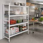 Thumbnail image #2 for Fermod Fermostock 4R35C71 4-Tier Perforated Starter Polymer Shelving Unit, 35W x 22D x 71H, Gray