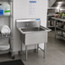 Thumbnail image #2 for BK Resources One Compartment Stainless Steel Sink, 21-Inch Wide, 16 x 20 x 12-Inch Bowl, 9-Inch Backsplash