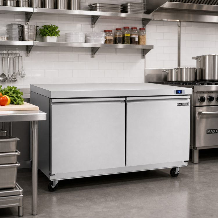 Product image #2 for Maxx Cold Select Series Two-Section Undercounter Freezer, 61-Inch, 14.1 Cu. Ft., Rear-Mounted Self-Contained Refrigeration