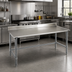 Thumbnail image #2 for Deluxe Series 108-Inch x 24-Inch Stainless Steel Work Table with 4-1/2-Inch Backsplash and Galvanized Tubular Base